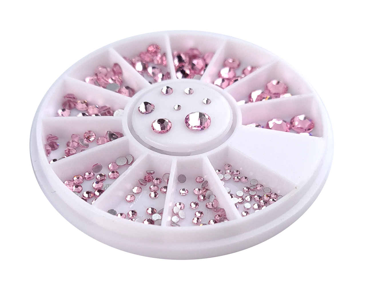 Light Pink Flatback Round Rhinestone Crystal Nail Art Wheel (240PCS ...