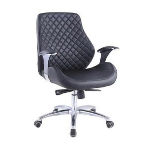 office/customer stool chair black leather ,height adjustable